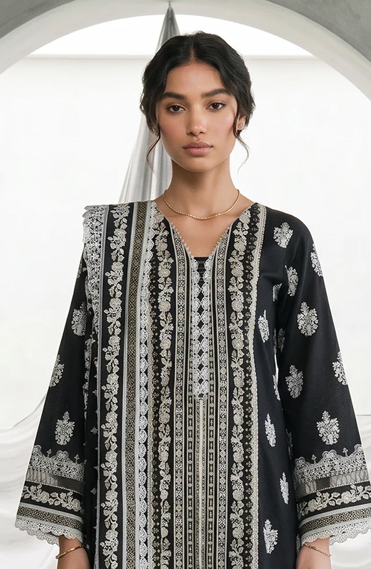 Zellbury Monochrome Printed Lawn Unstitched 3 Piece Suit - WUS26X31094 - ZB26MN - Black - Summer Collection