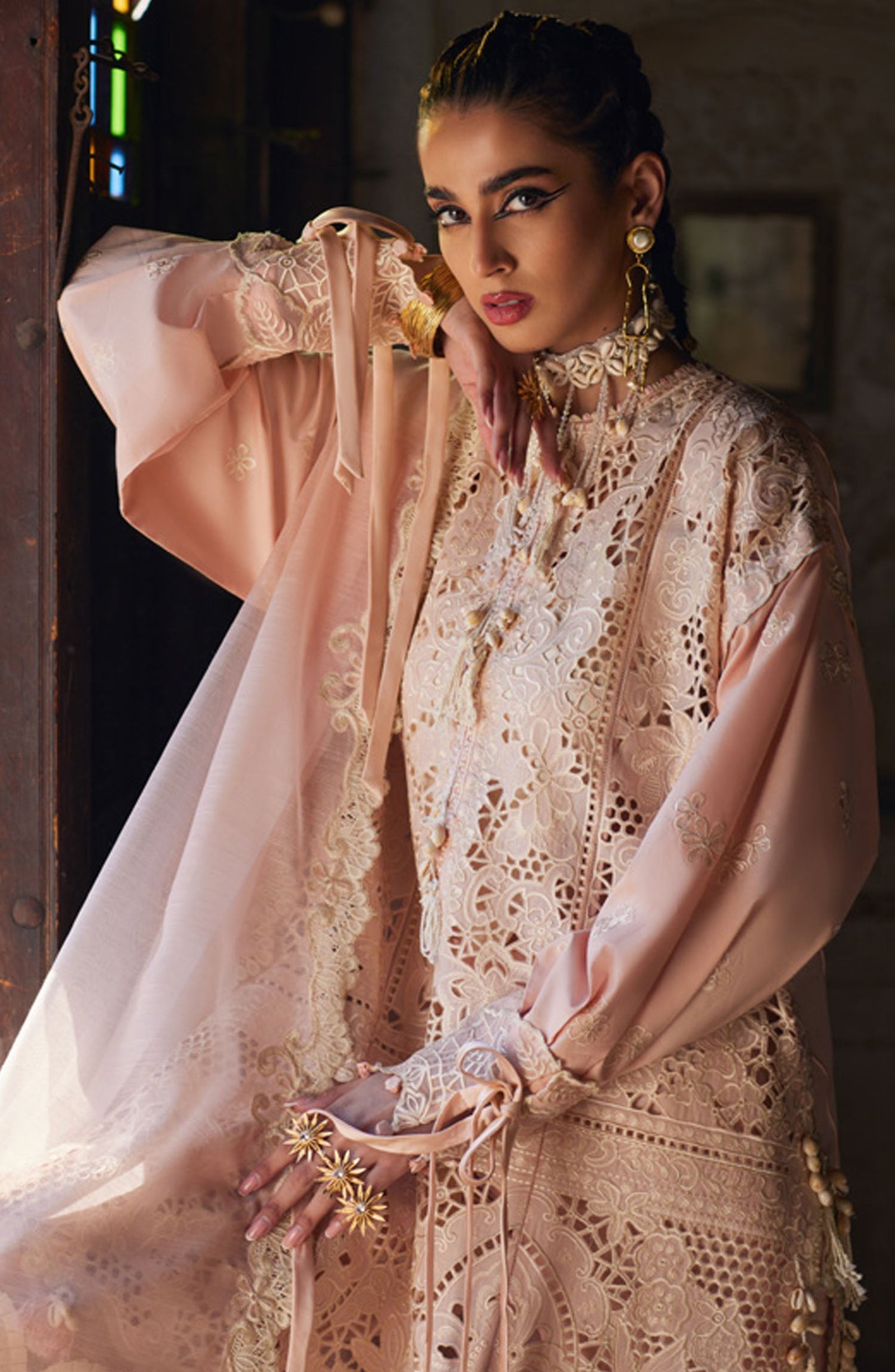 Elan Embroidered Lawn Unstitched 3 Piece Suit - D-02 A - EL25ULL - Pink - Summer Collection