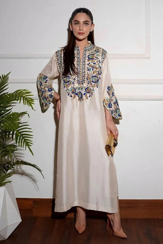 Alizey Saad – Embroidered & Hand Embellished Ivories Festive - TC-1454