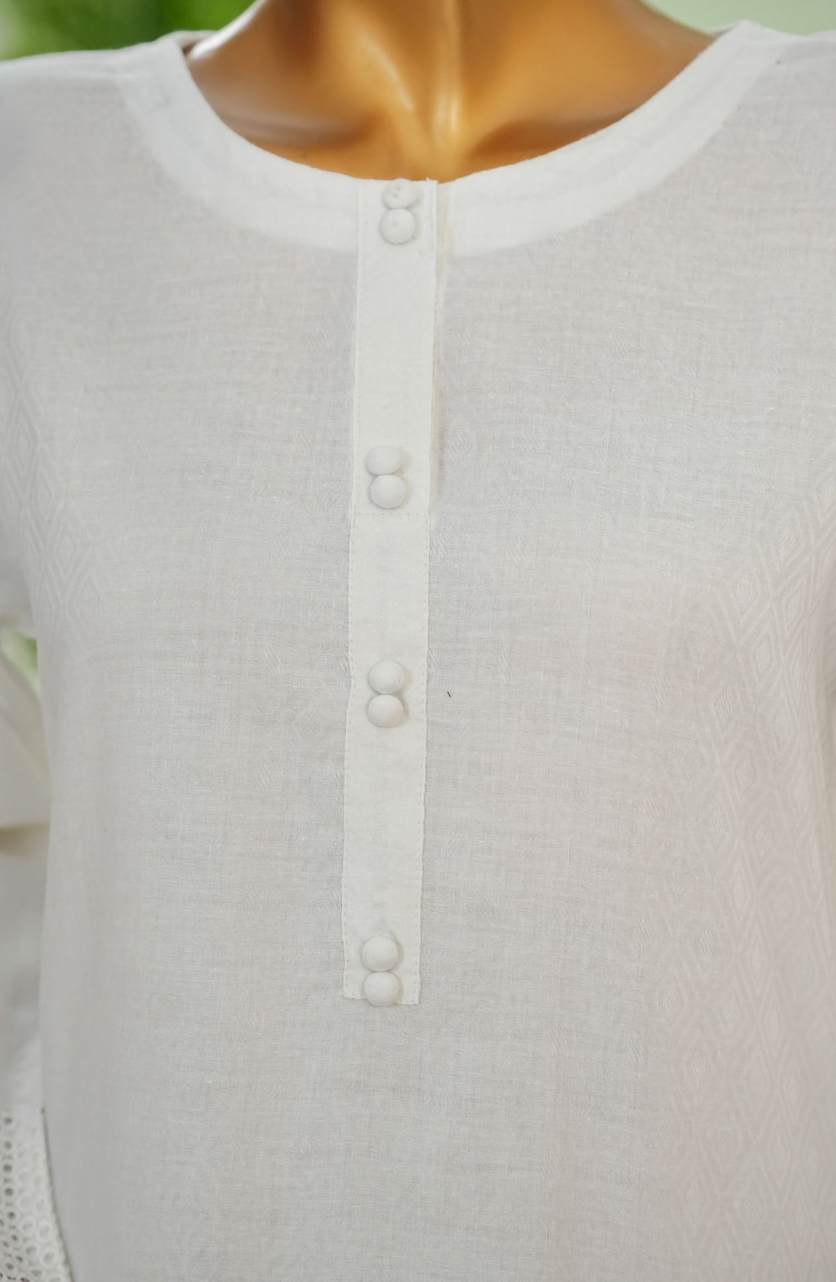 Monochrome by Amna Khadija Embroidered Cotton Jacquard Stitched 2 Piece Suit - AM25MNC2 - D-2730 - White - Summer Collection