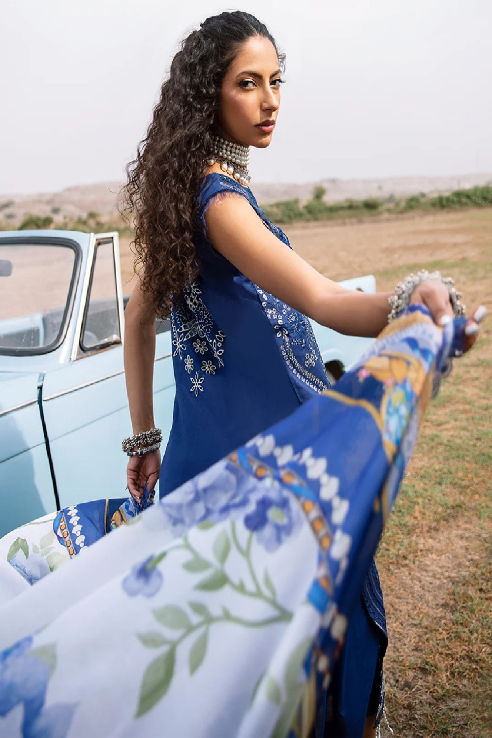 Mem Saab By Bin Ilyas Luxury Embroidered Lawn Edition'25 714-B - TC-1146