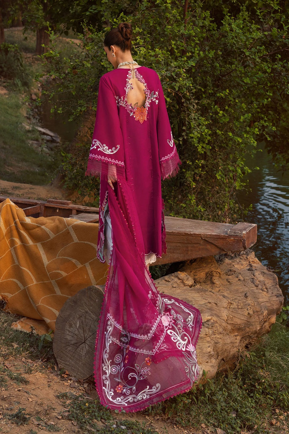 Crimson MIRROR GARDEN - D3A Luxury Embroidered Lawn Edit'26 - TC-1627