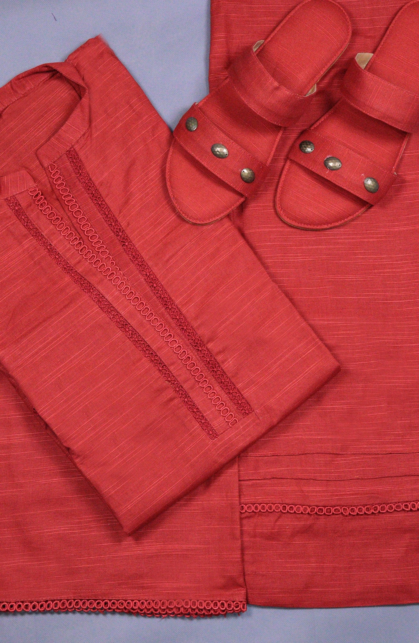 Daily Essential Luxury Khaddar 2PCs Collection-D 01 Rust