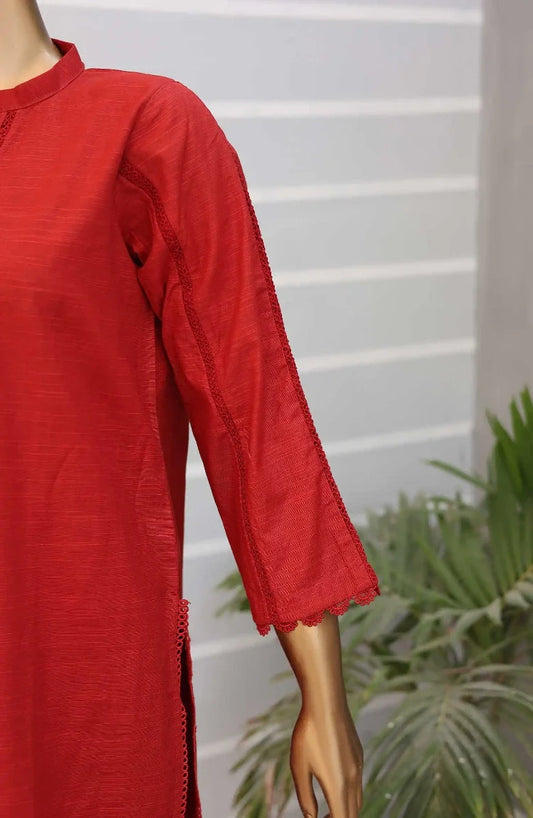 Daily Essential Luxury Khaddar 2PCs Collection-D 01 Rust