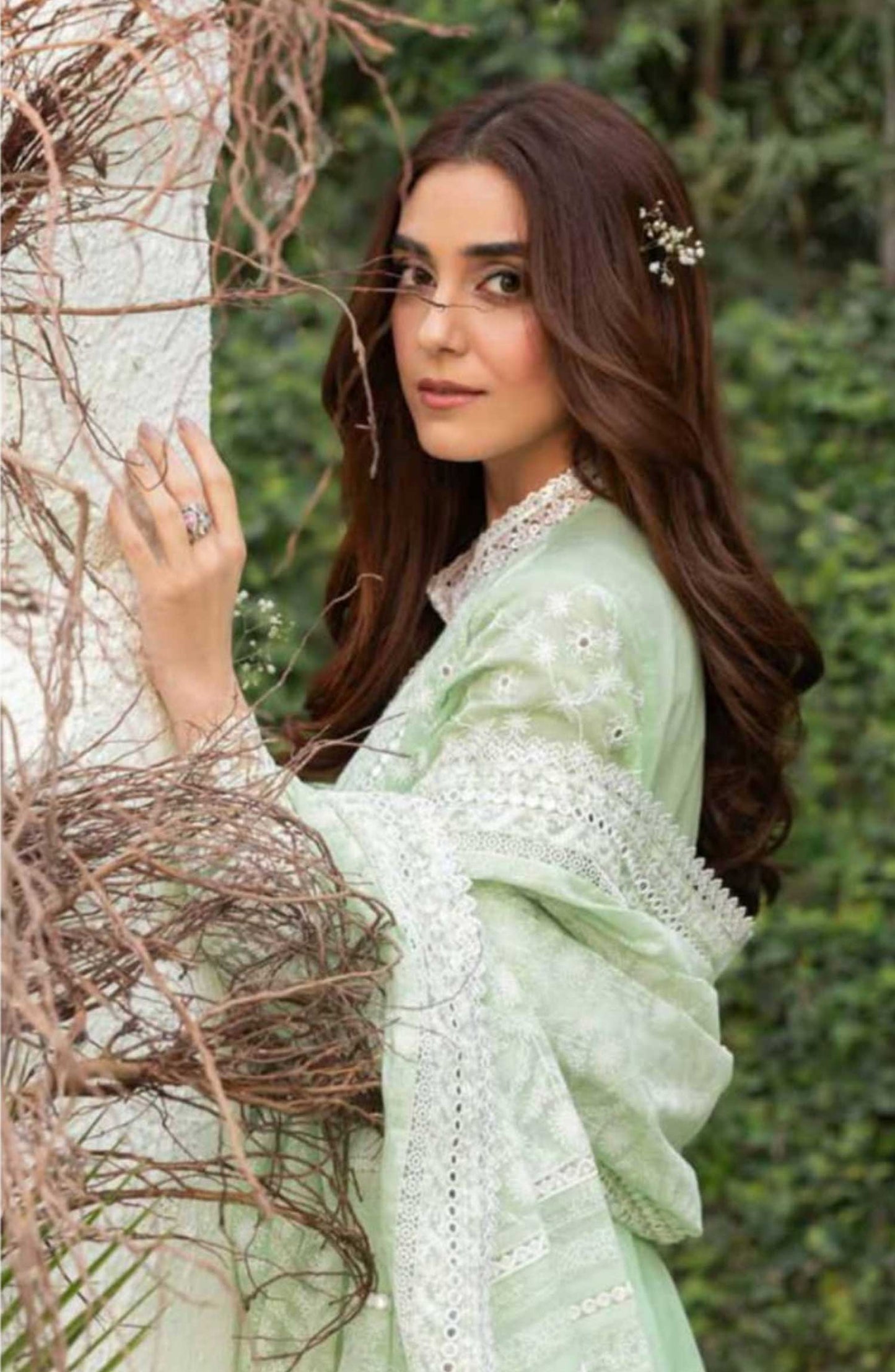 Sobia Nazir Embroidered Unstitched 3 Piece Suit - D-07 B - SBN25LL - Green - Summer Collection