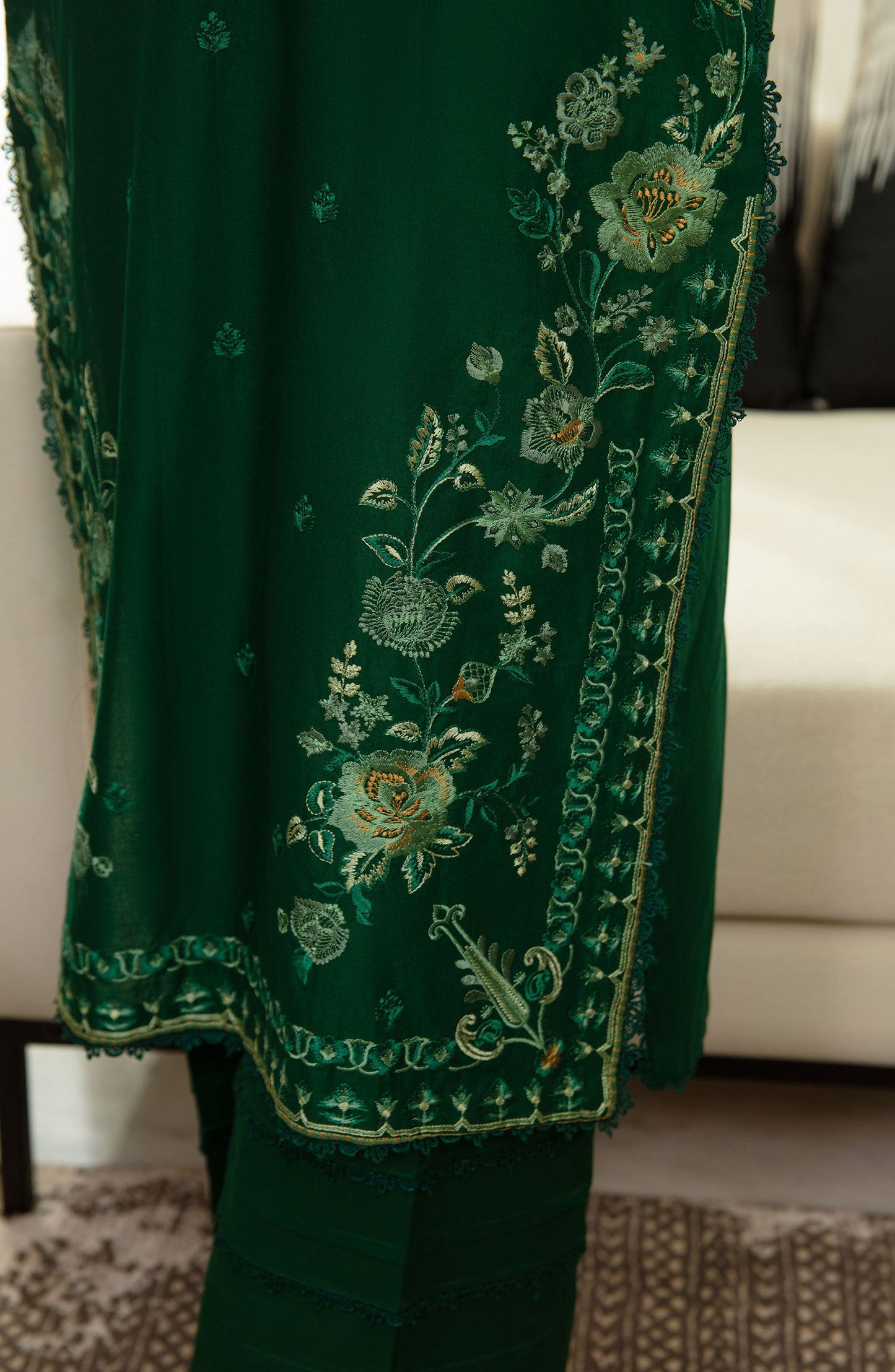 Muse Embroidered 2 Pc Pret Collection By TNG Store Forest (Dark Green)