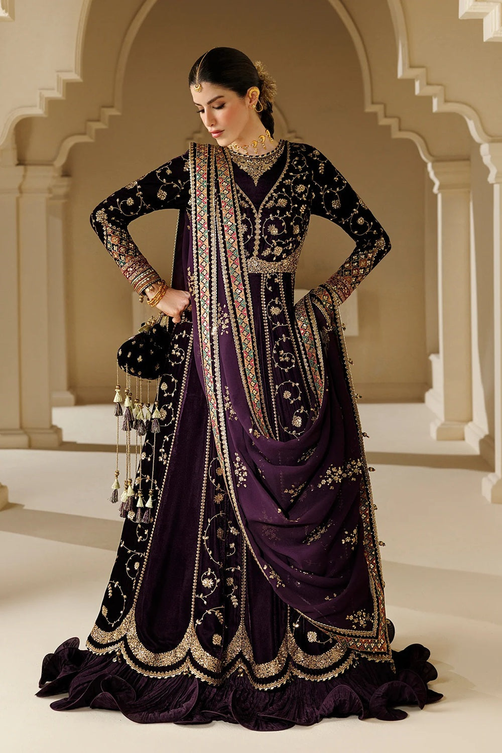 Jazmin Winter LUXE Luxury Embroidered Velvet Formal - CVF26-D03 - TC-1831
