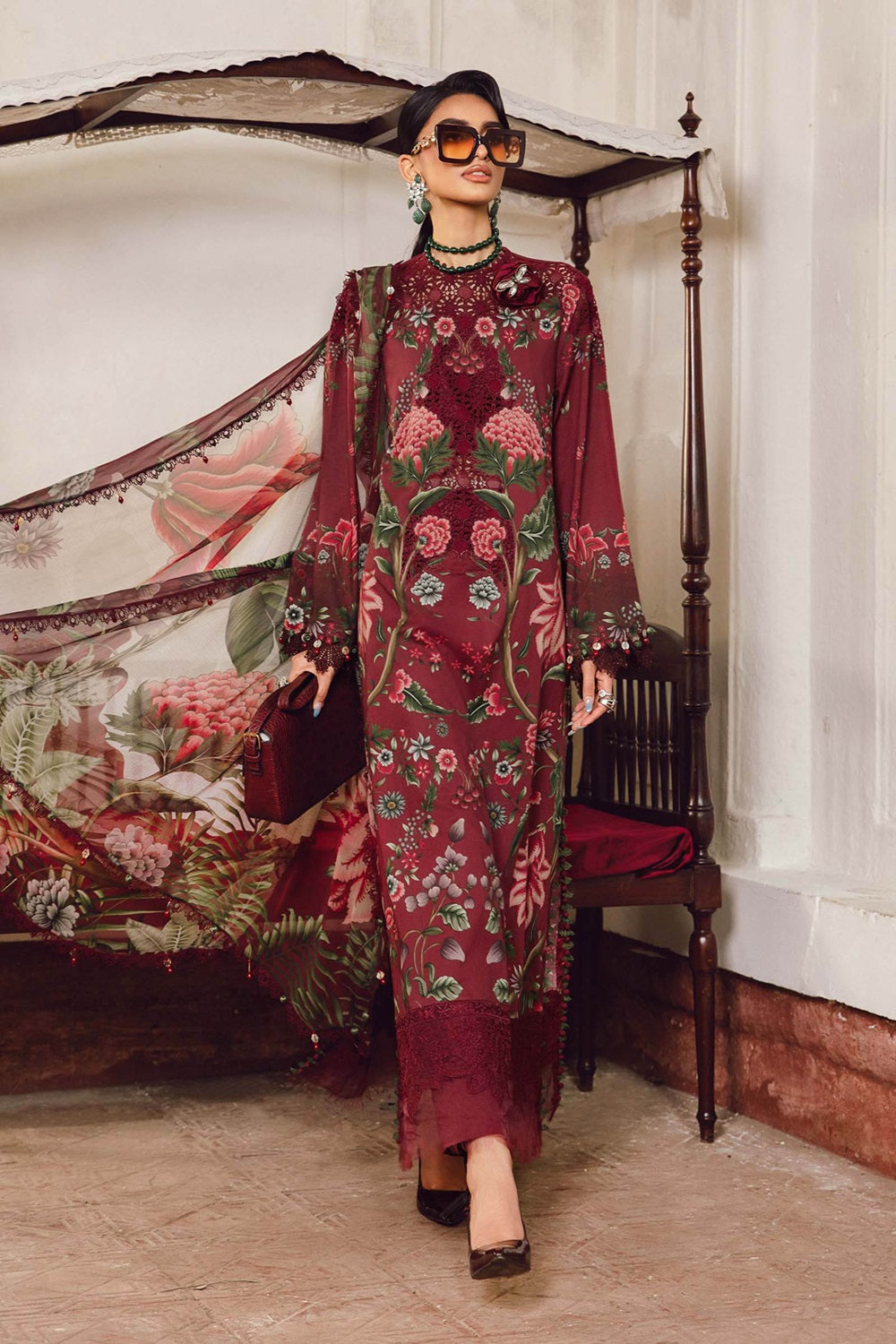 Maria.B Lawn Embroidered & Printed MPT-2709-A - TC-1485
