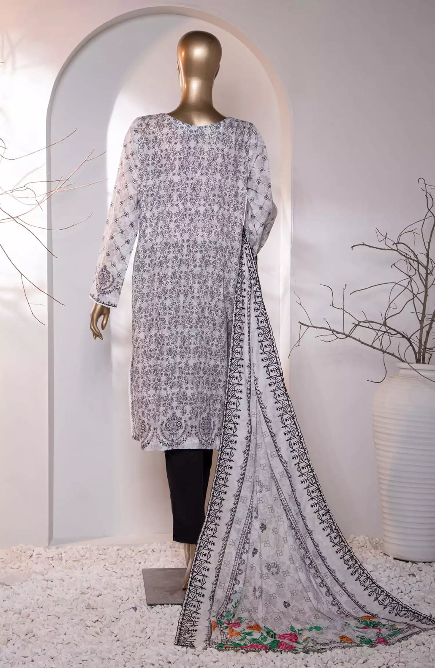 HZ Premium Embroidered Cotton Lawn Collection 2024 - PEC-754