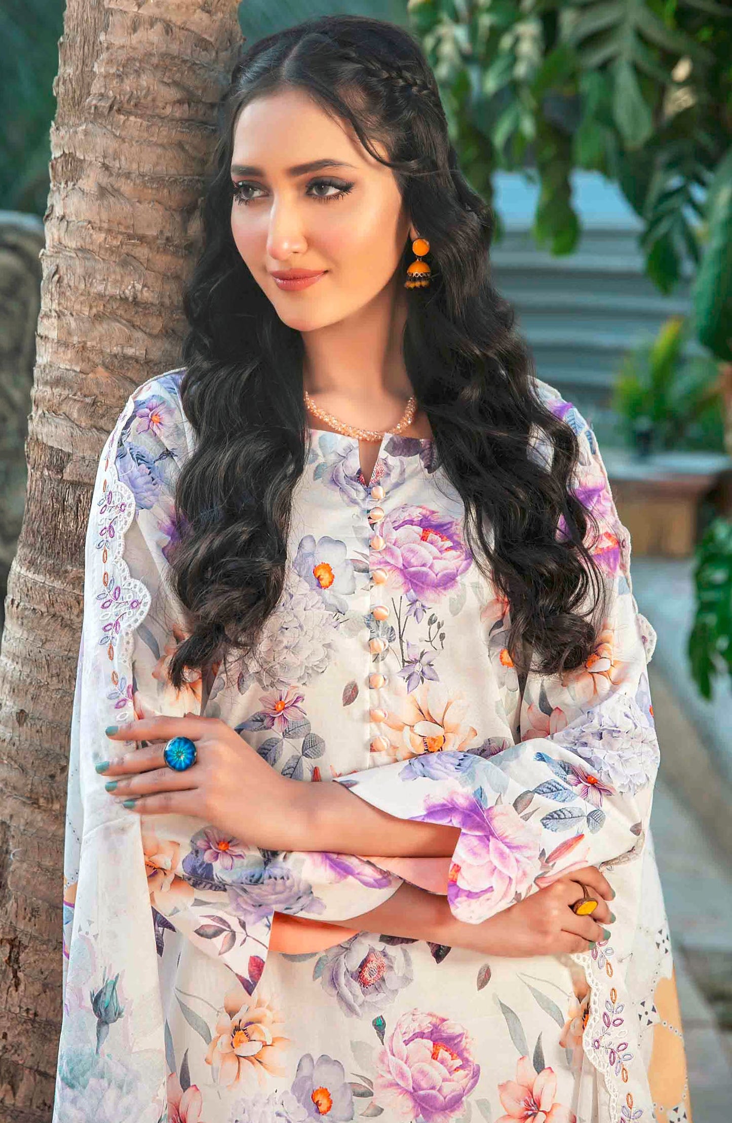 Suleika by Tawakkal Fabrics Embroidered Lawn Unstitched 3 Piece Suit - D-1247 - TF25SUV3 - White - Summer Collection