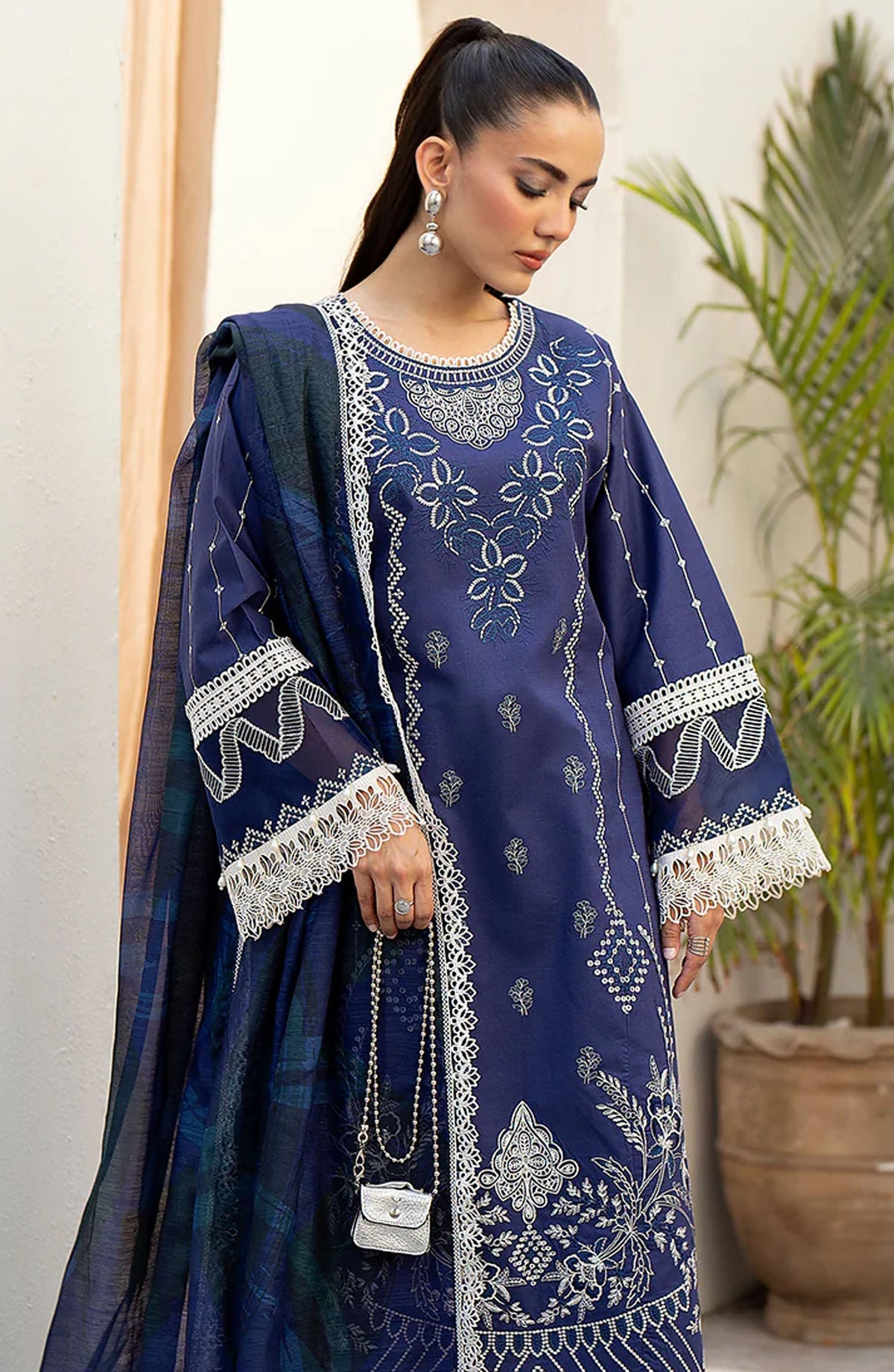 Luxe Lawn Eid Collection By Saad Shaikh - Tawny