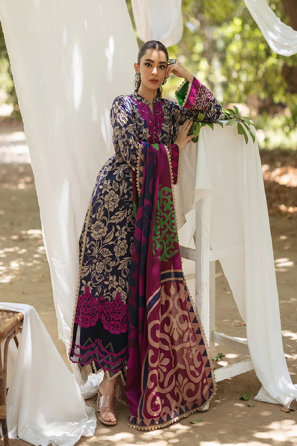 Zainab Chottani Tahra Printed & Embroidered Lawn - TAMARA - D 7B - TC-1023