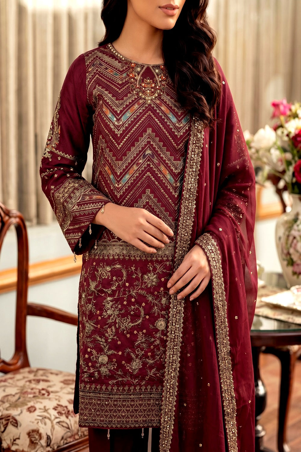 Luxury Handworked Lawn 3PC Stitched Suit – Fancy Designer Edition TC-1611