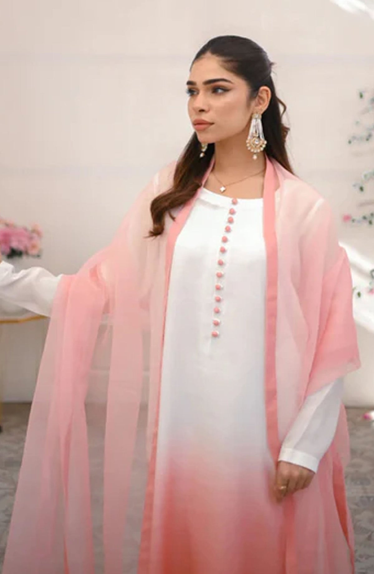 Zauk Casual Rawsilk Stitched 3 Piece Suit - Tara - ZK25EE - Pink - Festive Collection