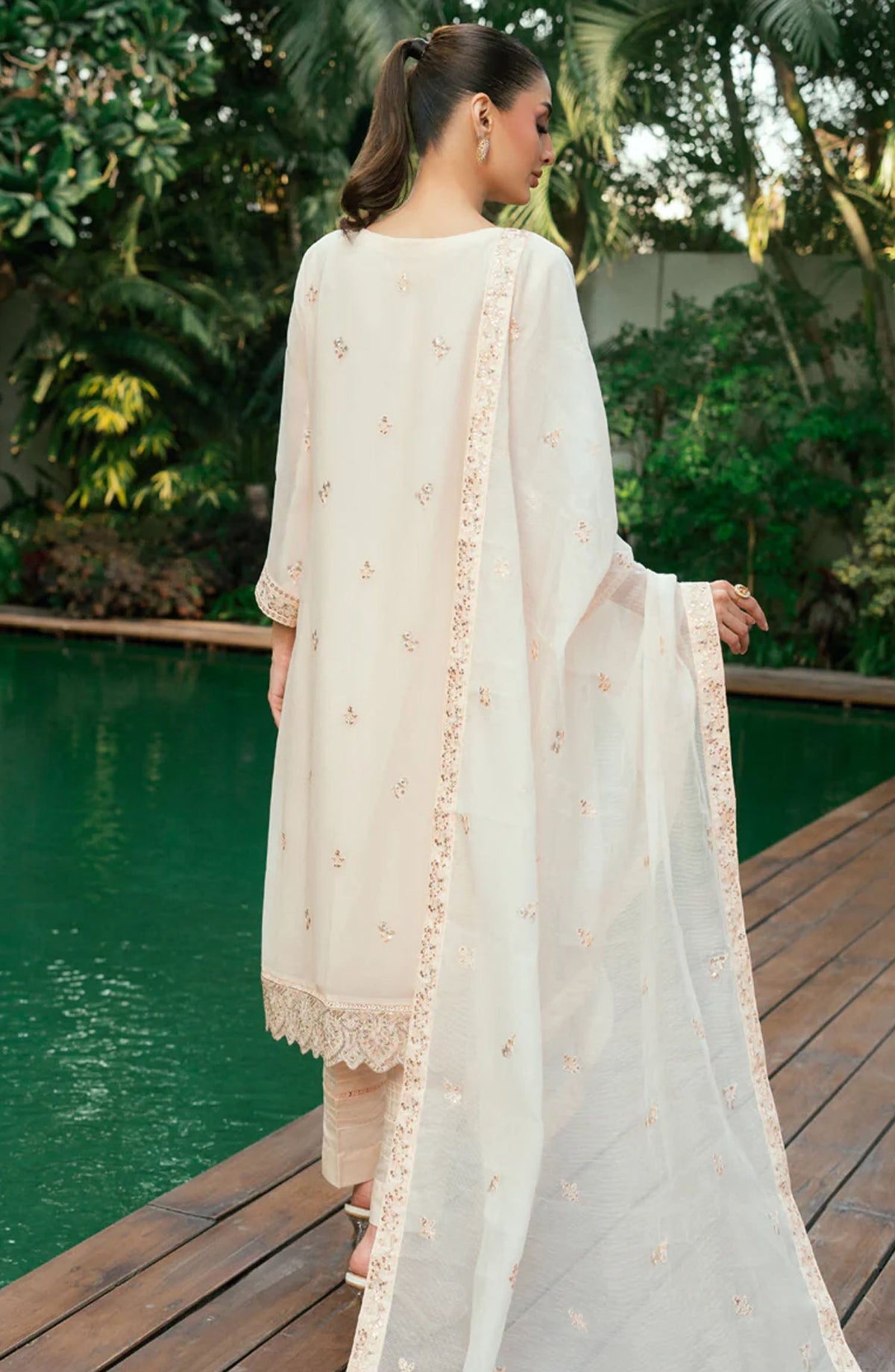 Morbagh by Shamooz Embroidered Chiffon Stitched 3 Piece Suit - Sem-0837 - SMZ25MFC - Off White - Festive Collection