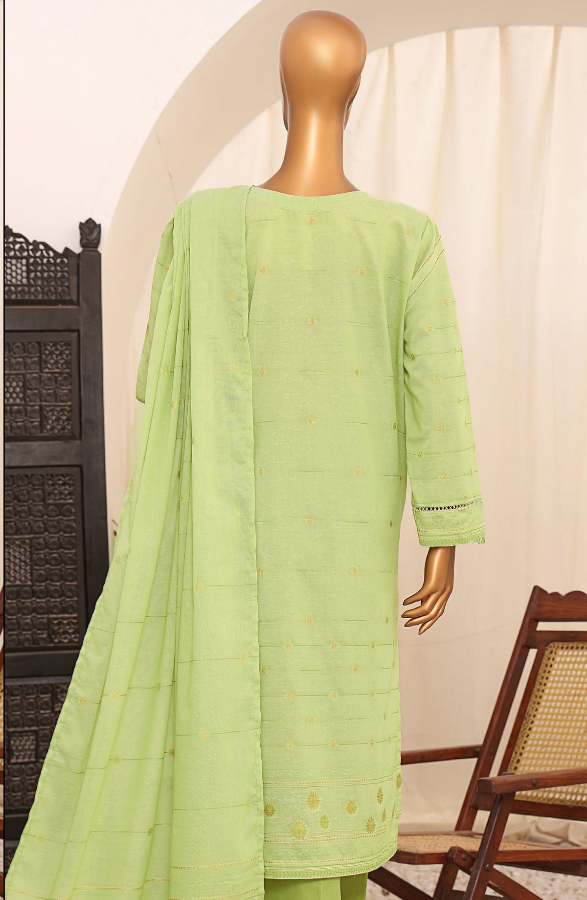 Valencia by HZ Textile Printed Jacquard Unstitched 3 Piece Suit - VJ-02 - HZ25VJ - Green - Summer Collection