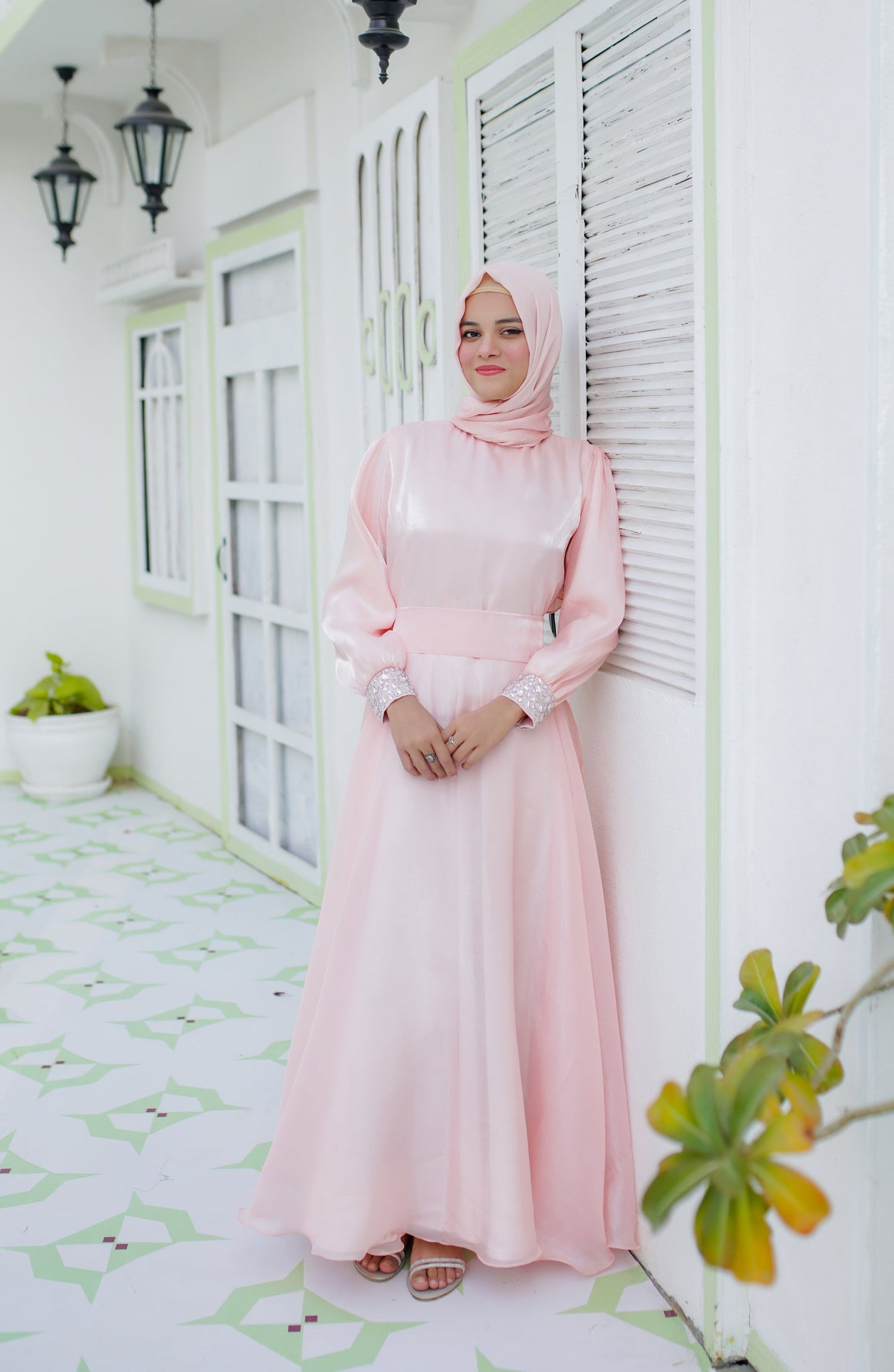 La Khilaba Luxury Wear Printed Lava organza with satin attached inner - Luxe Umbrella Dress Abaya - LKH25LWR - Abaya Collection