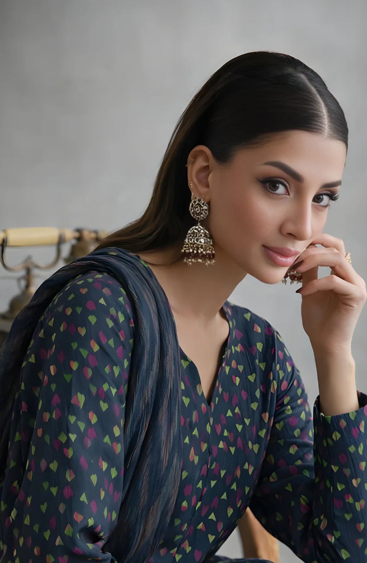 Ayla Printed Lawn Jacquard Stitched 3 Piece Suit - Neel Kamal - AY26ED - Teal - Eid Collection