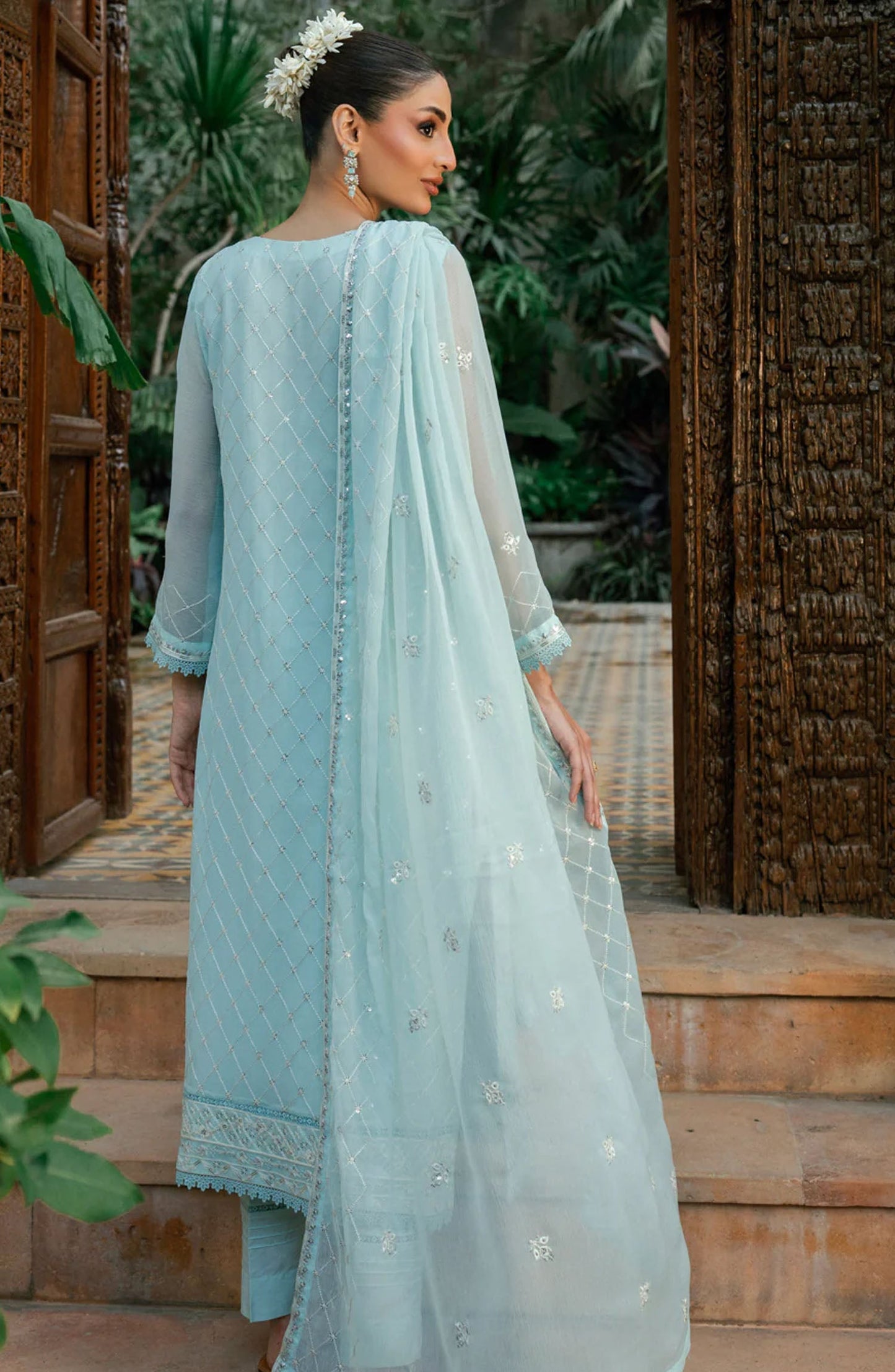 Morbagh by Shamooz Embroidered Chiffon Stitched 3 Piece Suit - Sem-0839 - SMZ25MFC - Blue - Festive Collection