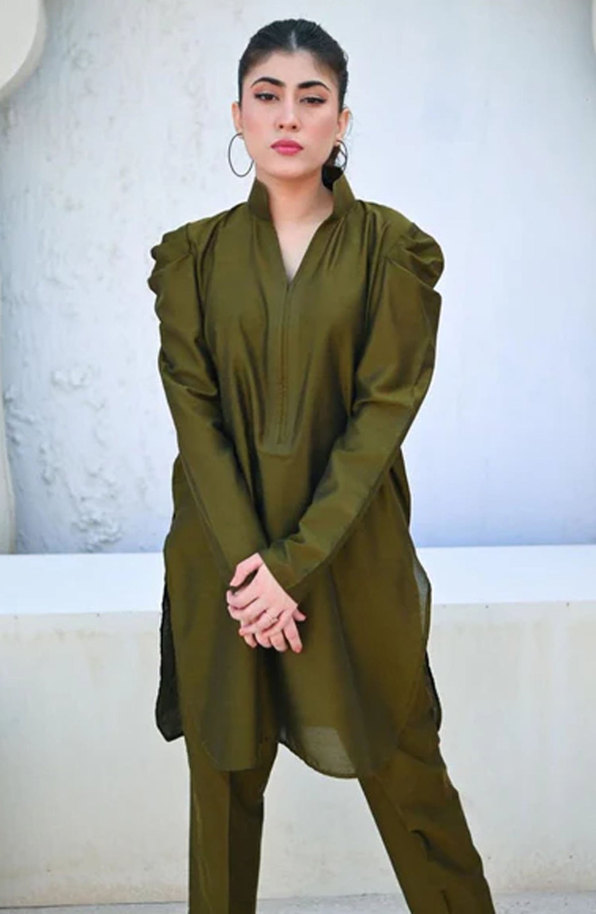 Zauk Casual Khadi Cotton Kurti - Moss Green - ZK25CC - Green - Casual Collection