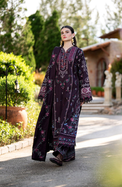 Florent Serenity Embroidered Dobby Unstitched 3 Piece Suit - 11 Zynah - FL26SNT - Purple - Winter Collection