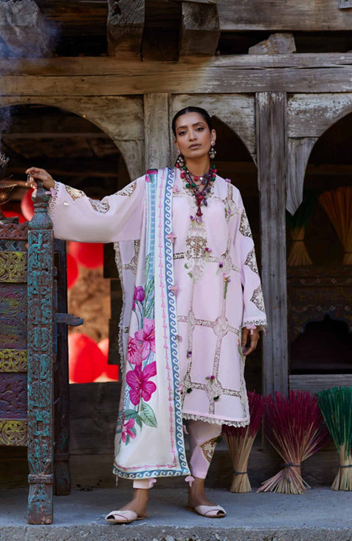 Kashmee by Elan Embroidered Lawn Unstitched 3 Piece Suit - 11A - EL26KSM - Pink - Summer Collection