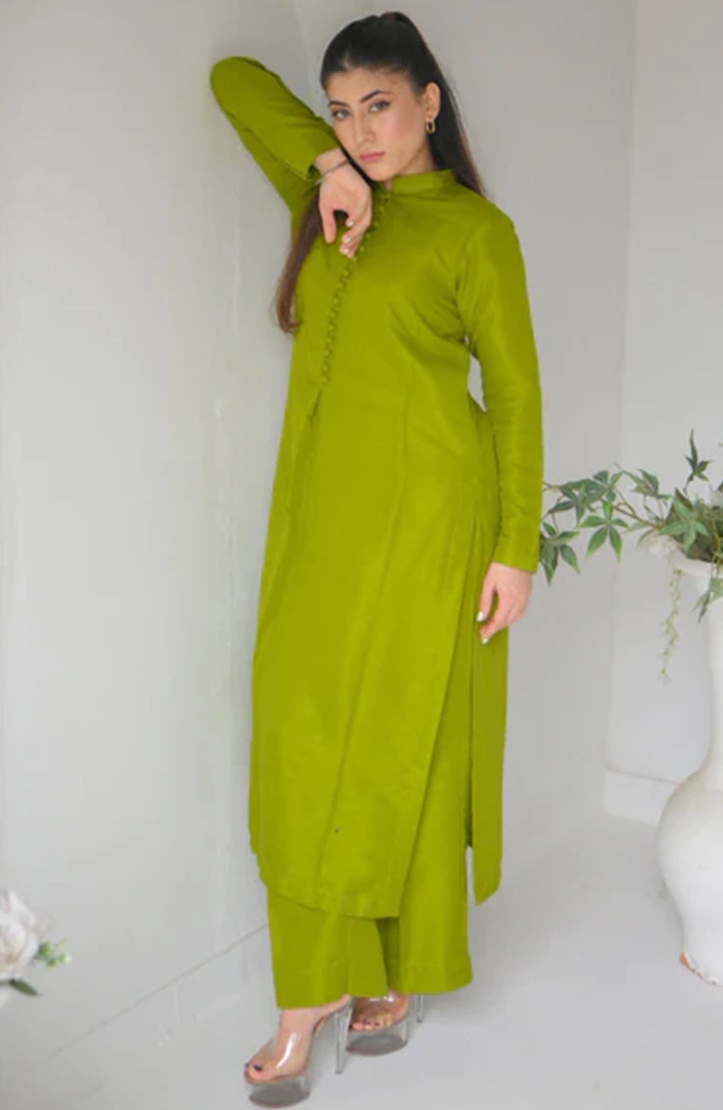 Zauk Casual Rawsilk 2 Piece Suit - Pine - ZK25CC - Green - Casual Collection