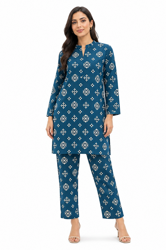 Premium Printed Pure AirJet Lawn 2 Piece Suit | Shirt & Trouser - TC-1682