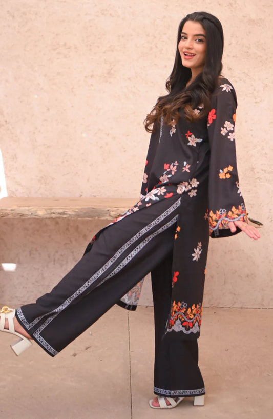 Zauk Casual Wrinke Free Crepe 2 Piece Suit - Karla - ZK25CC - Black - Casual Collection