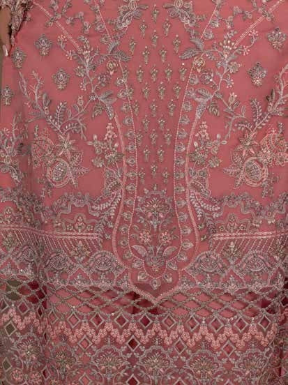 Kuch Khas By Flossie Chandani At Premium Chiffon 3pc Unstitched Suit - KKFCAK - D-02 - Light Pink