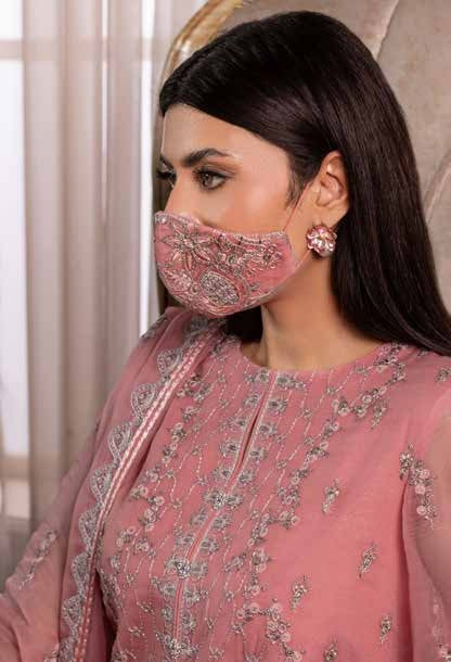 Kuch Khas By Flossie Chandani At Premium Chiffon 3pc Unstitched Suit - KKFCAK - D-02 - Light Pink