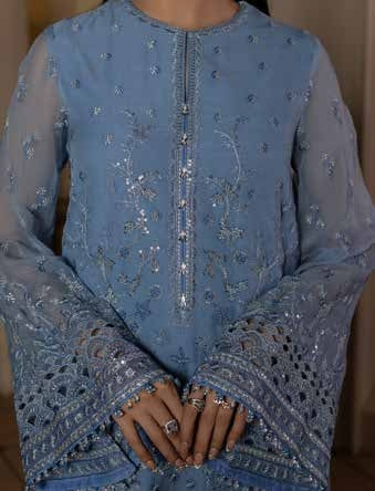 Kuch Khas By Flossie Chandani At Premium Chiffon 3pc Unstitched Suit - KKFCAK - D-03 - Light Purple