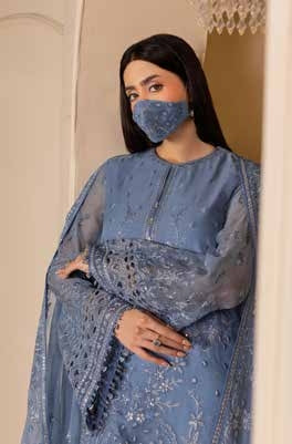 Kuch Khas By Flossie Chandani At Premium Chiffon 3pc Unstitched Suit - KKFCAK - D-03 - Light Purple