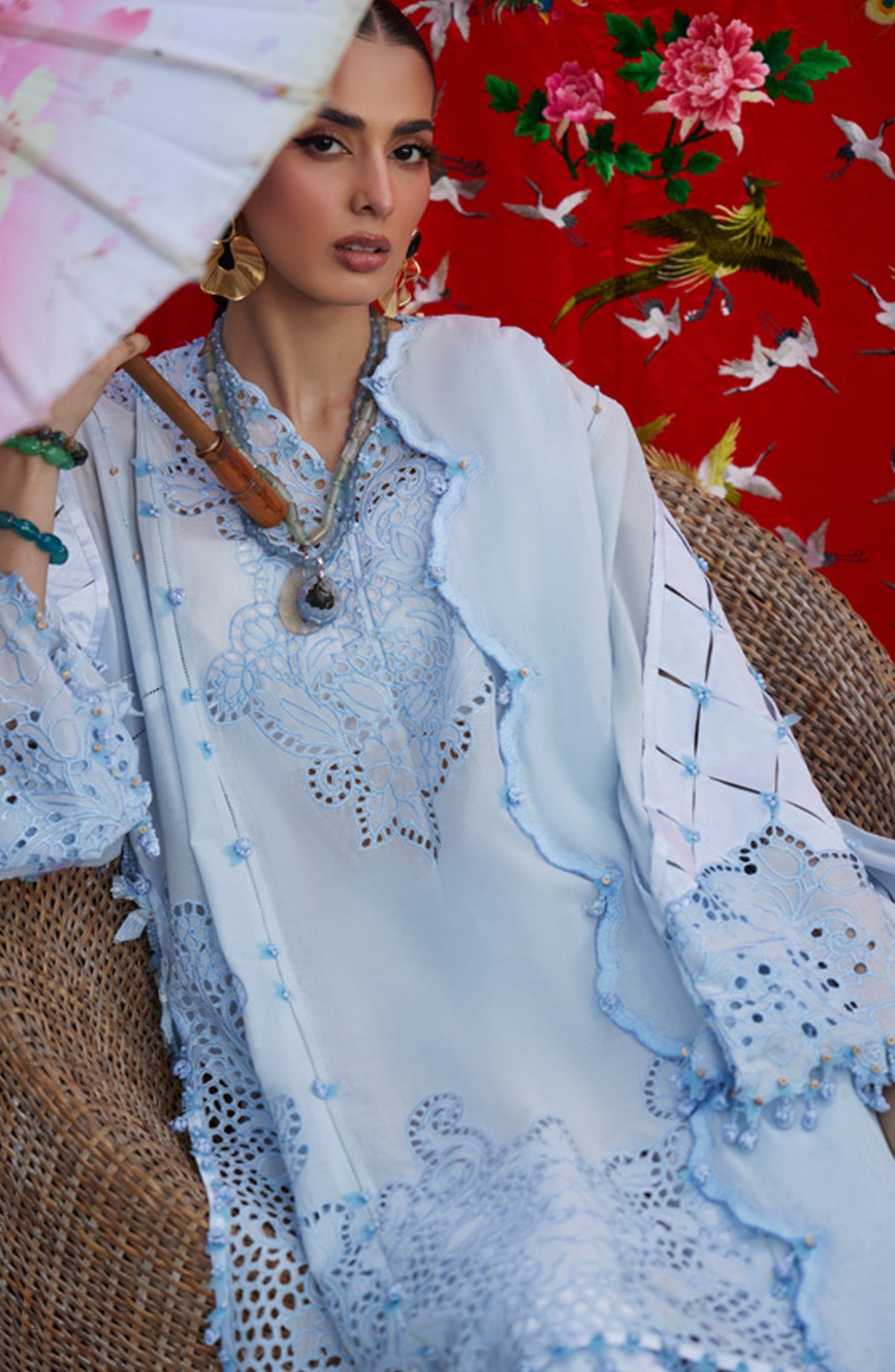 Kashmee by Elan Embroidered Lawn Unstitched 3 Piece Suit - 2A - EL26KSM - Blue - Summer Collection