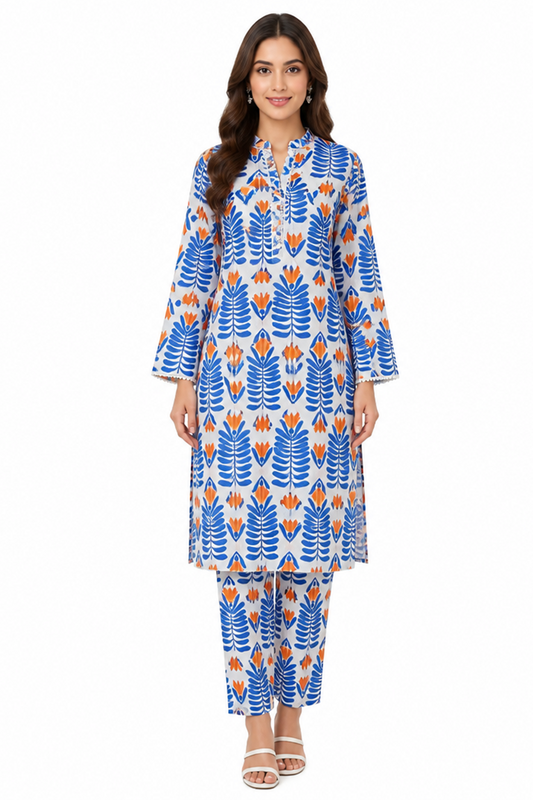 Premium Printed Pure AirJet Lawn 2 Piece Suit | Shirt & Trouser - TC-1669