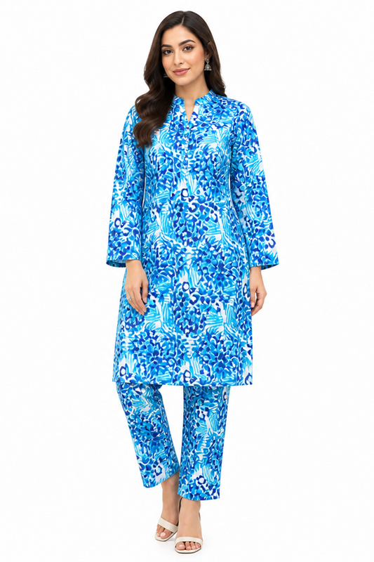 Premium Printed Pure AirJet Lawn 2 Piece Suit | Shirt & Trouser - TC-1699
