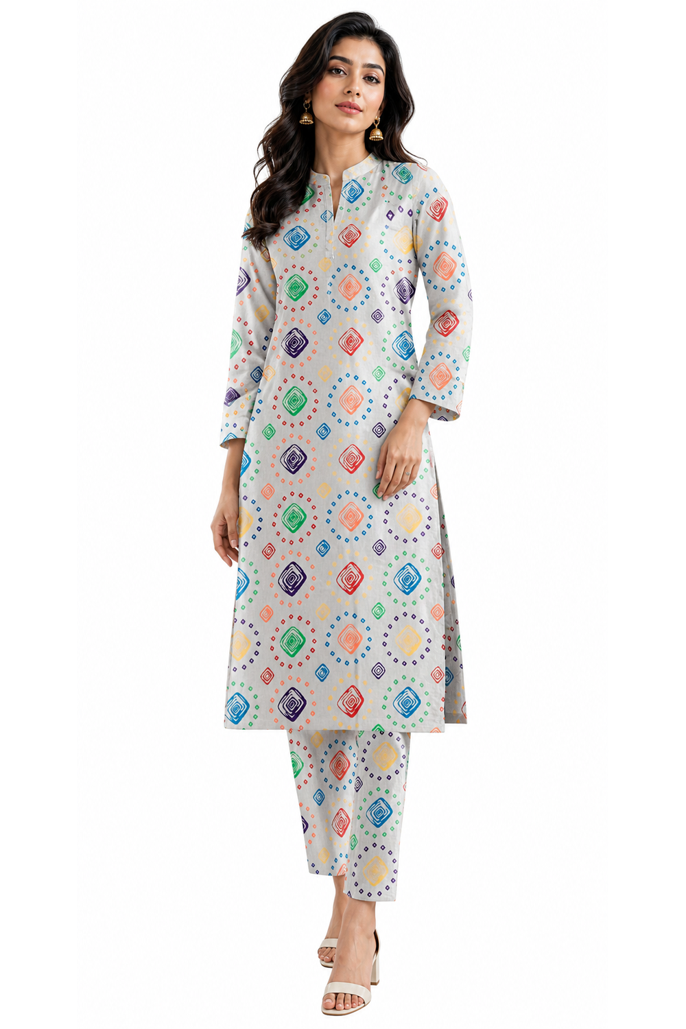 Premium Printed Pure AirJet Lawn 2 Piece Suit | Shirt & Trouser - TC-1670
