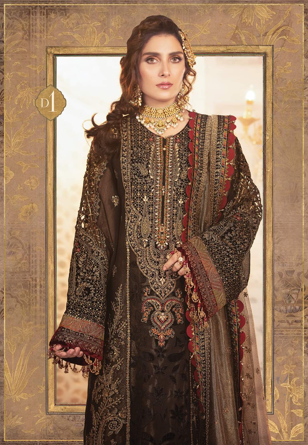 Maria B Embroidered Chiffon Collection Design 1 Black - TC-937