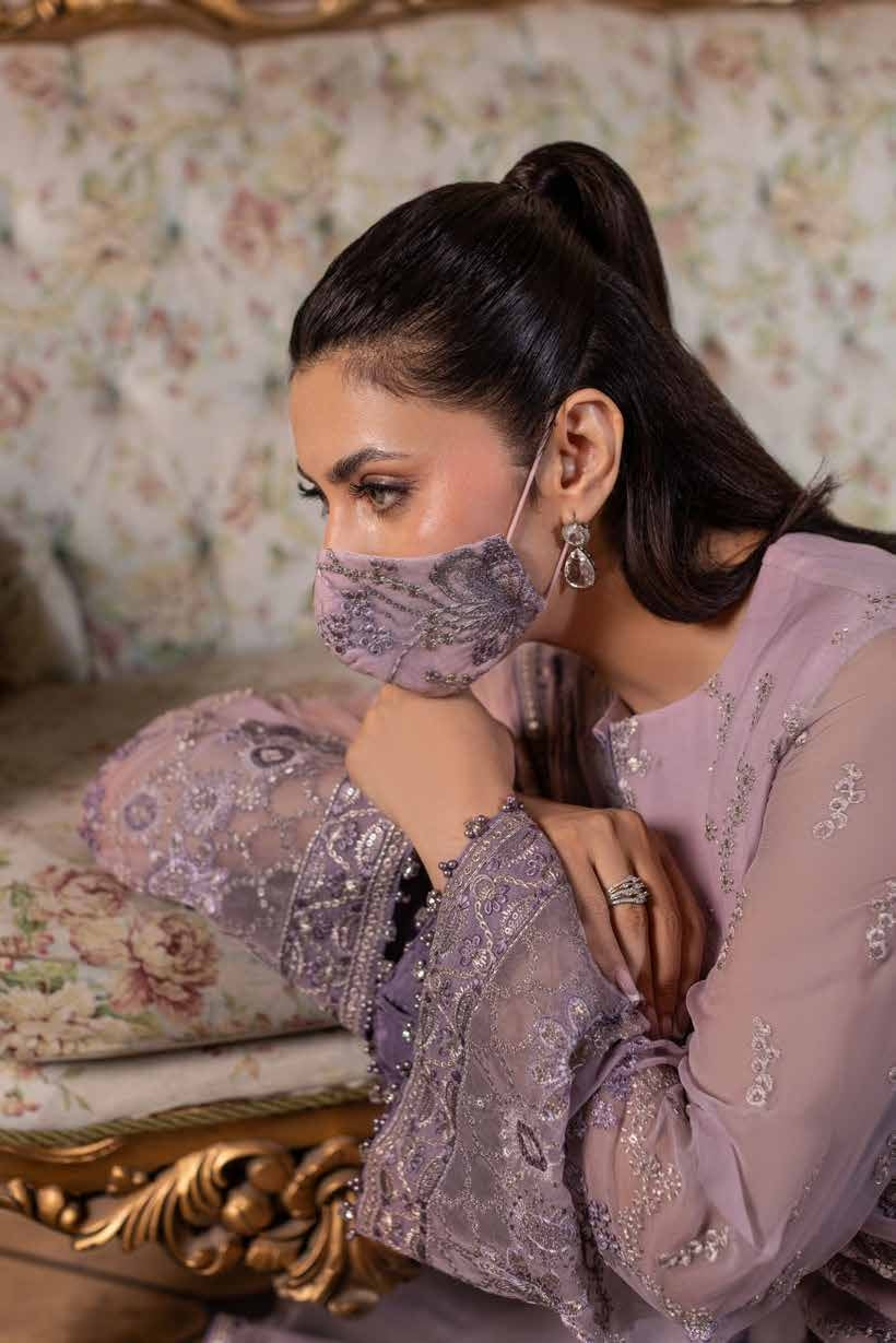 Kuch Khas By Flossie Chandani At Premium Chiffon 3pc Unstitched Suit - KKFCAK - D-05 - Light Purple