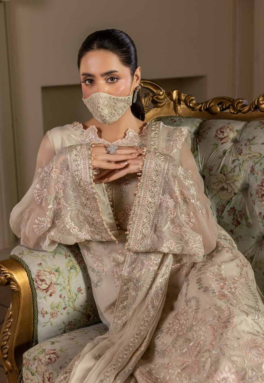 Kuch Khas By Flossie Chandani At Premium Chiffon 3pc Unstitched Suit - KKFCAK - D-06 - Fone