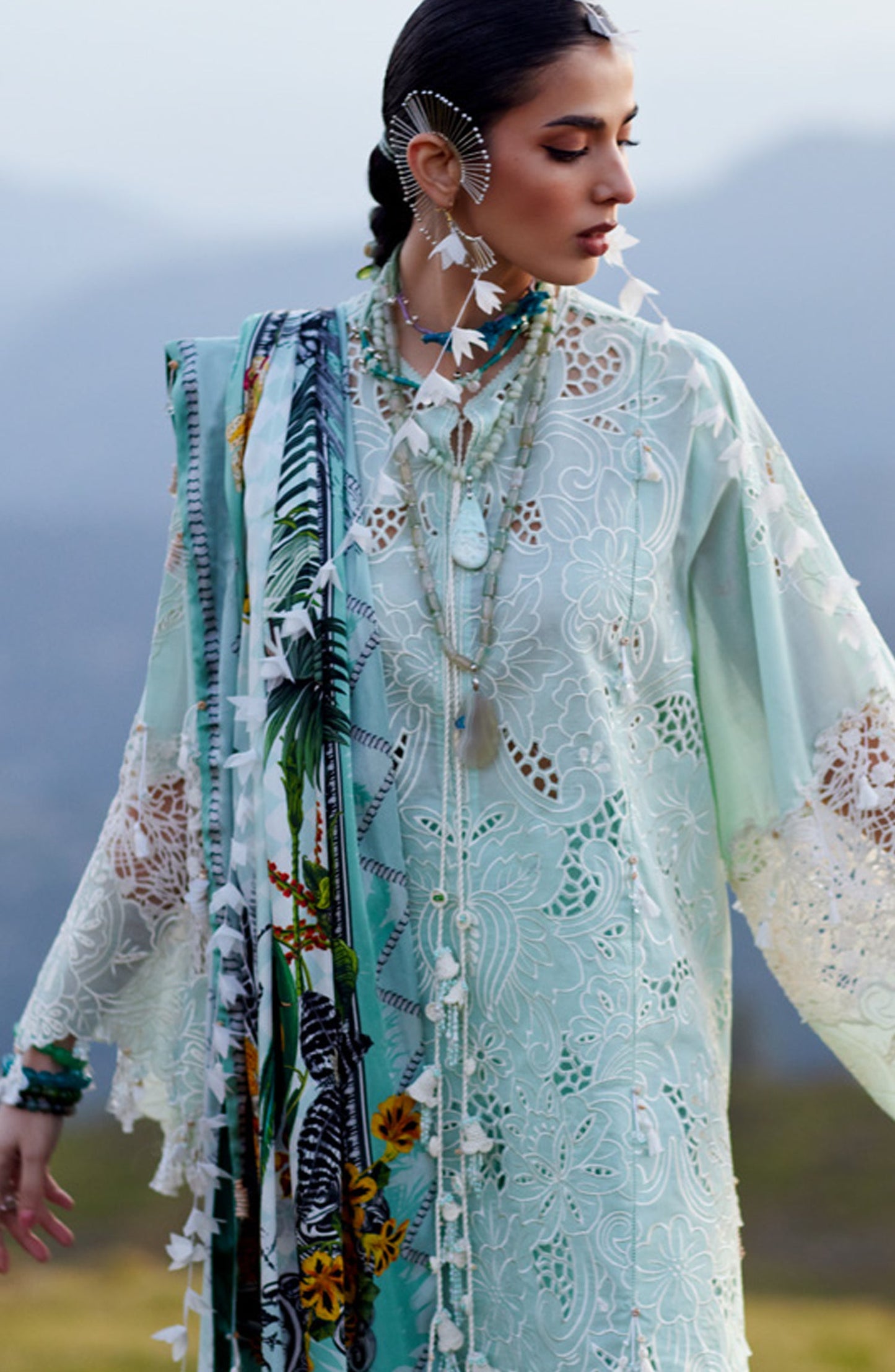 Kashmee by Elan Embroidered Lawn Unstitched 3 Piece Suit - 7A - EL26KSM - Blue - Summer Collection