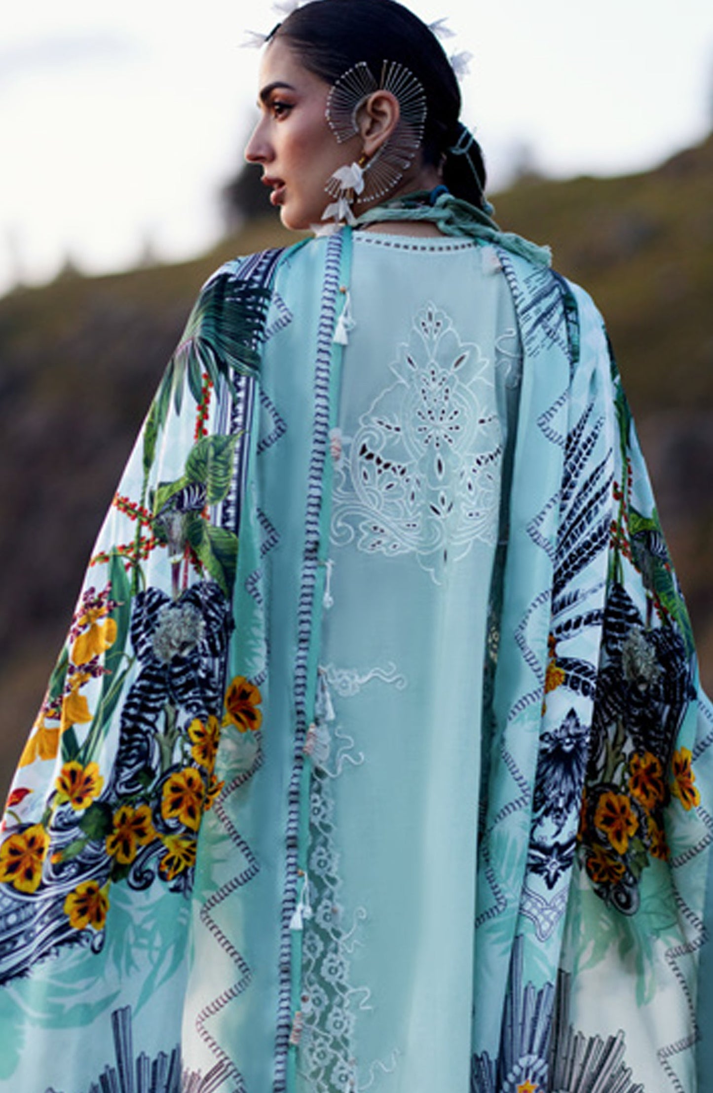 Kashmee by Elan Embroidered Lawn Unstitched 3 Piece Suit - 7A - EL26KSM - Blue - Summer Collection