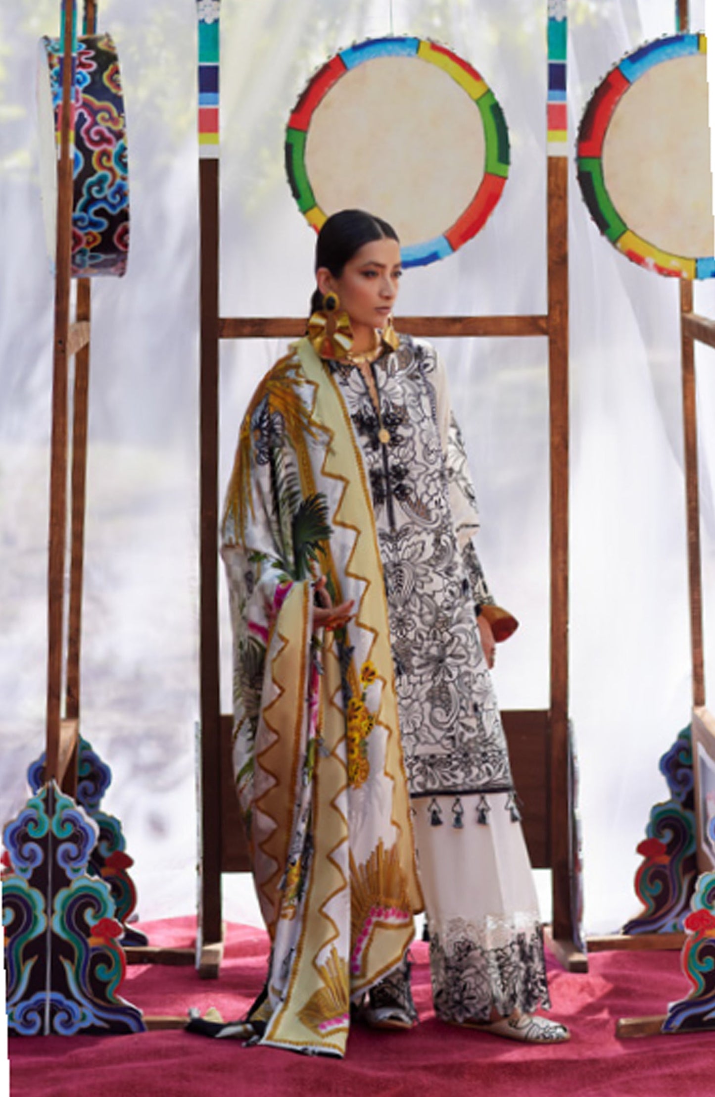 Kashmee by Elan Embroidered Lawn Unstitched 3 Piece Suit - 7B - EL26KSM - White - Summer Collection
