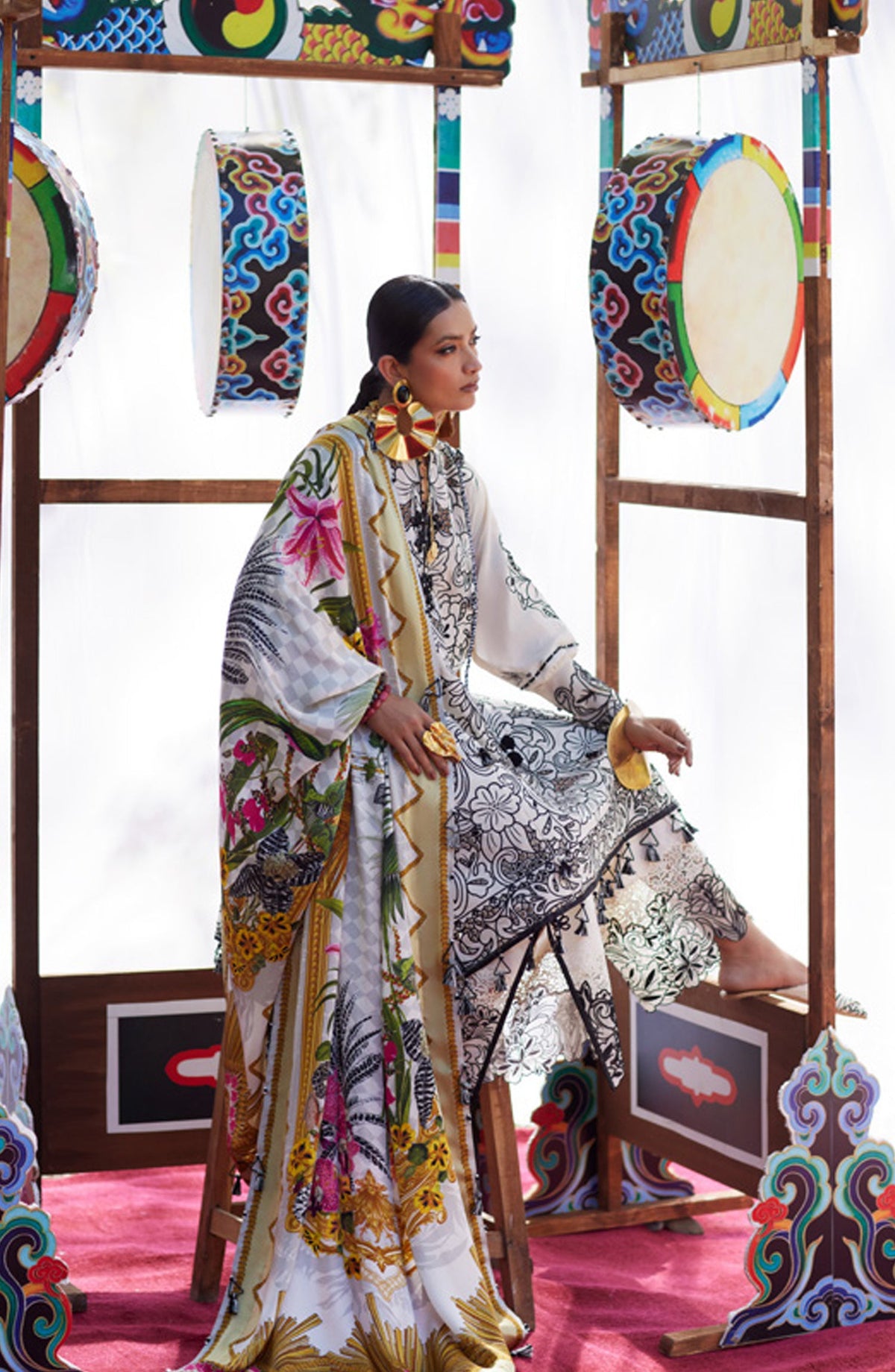 Kashmee by Elan Embroidered Lawn Unstitched 3 Piece Suit - 7B - EL26KSM - White - Summer Collection