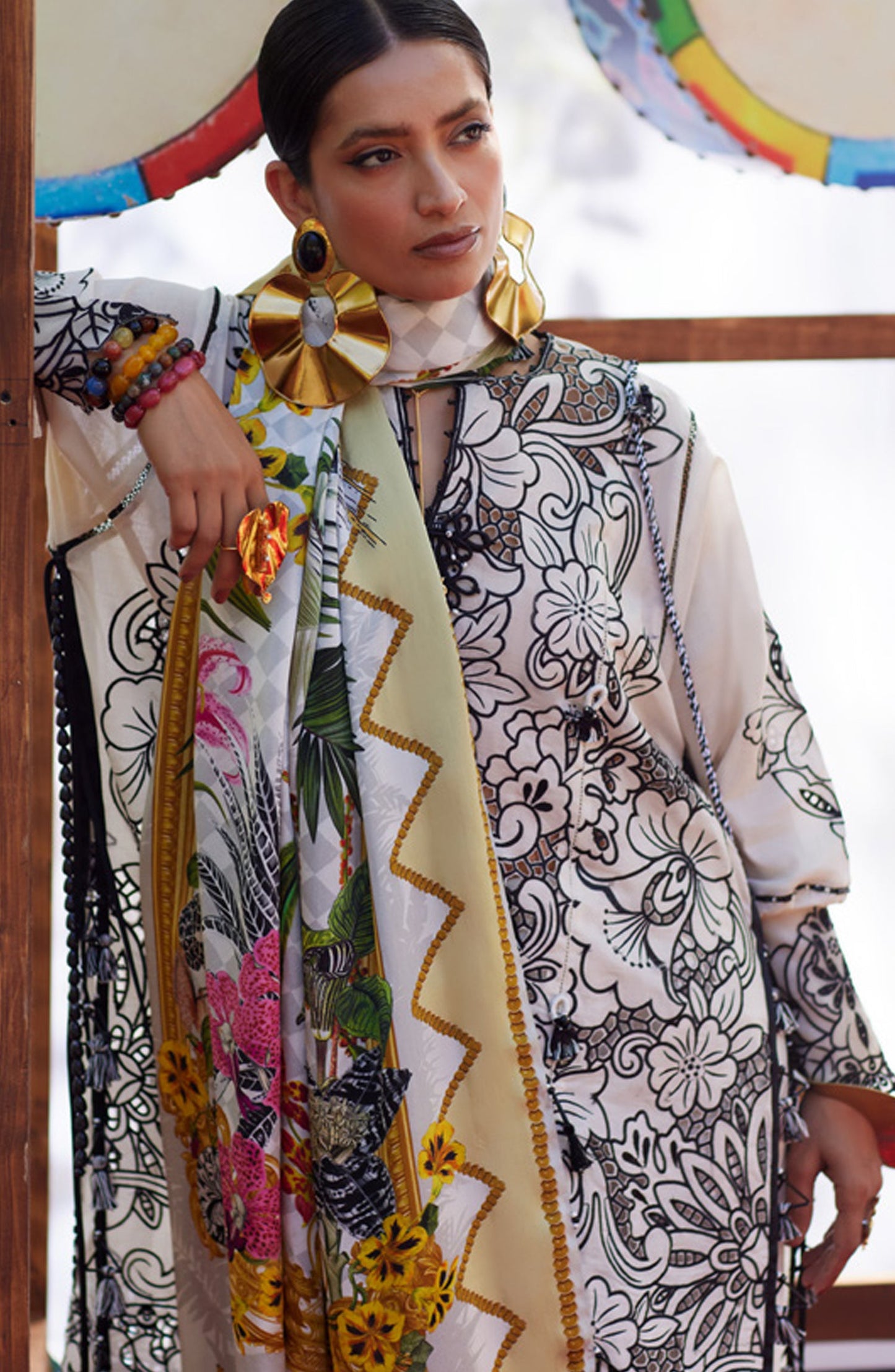 Kashmee by Elan Embroidered Lawn Unstitched 3 Piece Suit - 7B - EL26KSM - White - Summer Collection
