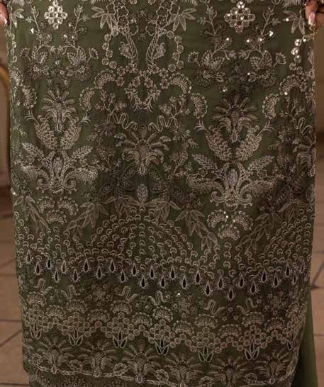Kuch Khas By Flossie Chandani At Premium Chiffon 3pc Unstitched Suit - KKFCAK - D-01 - Pista