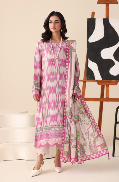 Aafreen by Riaz Arts Printed & Embroidered Karandi Unstitched 3 Piece Suit - AF-251 - RA25AKR - Pink - Winter Collection