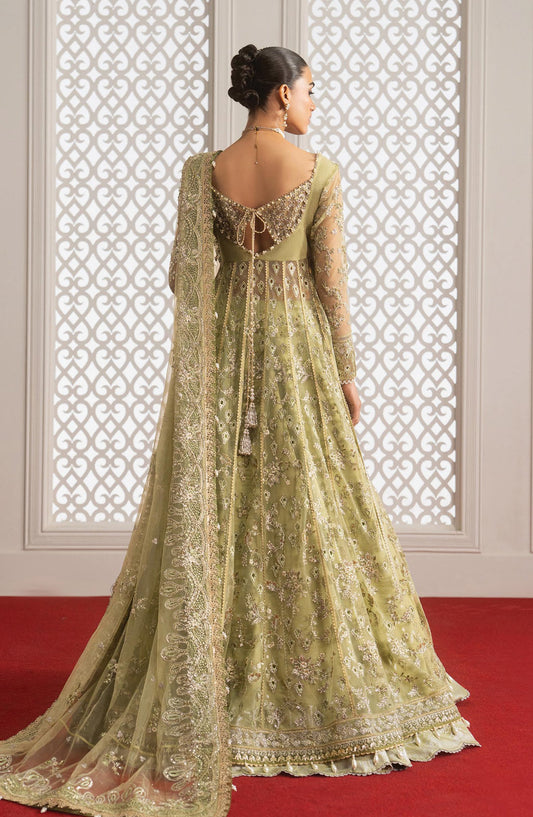 Afrozeh Aure Embroidered Net Unstitched 3 Piece Suit - 05 Theodara - AF26AUR - Dhani - Formals Collection