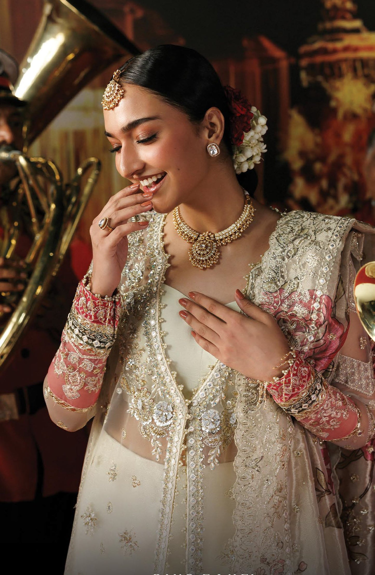 Afrozeh Shehnai Embroidered Poly Net Unstitched 3 Piece Suit - 04 Rang-e-Wafa - AFS26SHN - White - Formal Collection