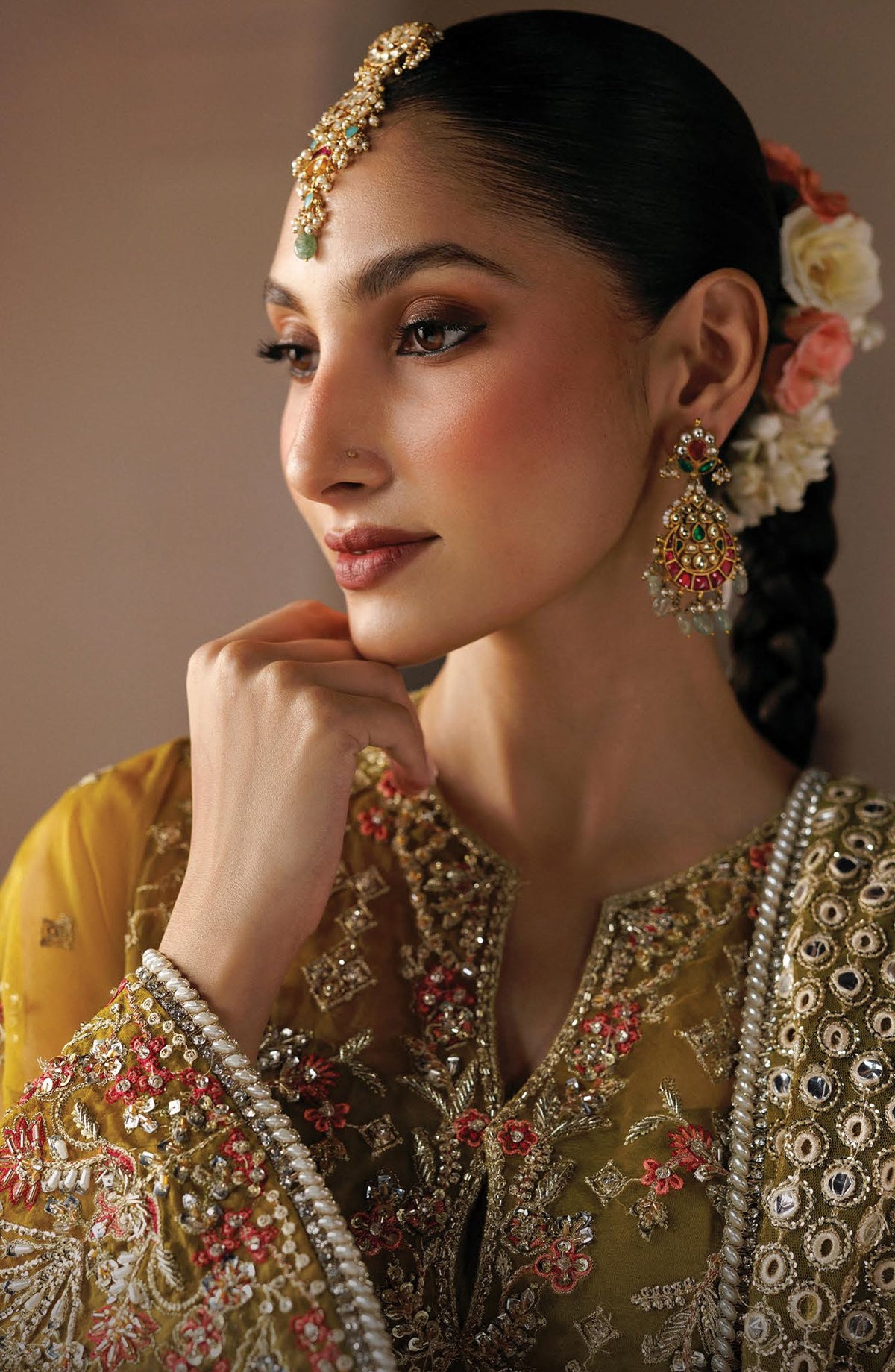 Afrozeh Shehnai Embroidered Organza Unstitched 3 Piece Suit - 02 Zarminay - AFS26SHN - Dhani - Formal Collection